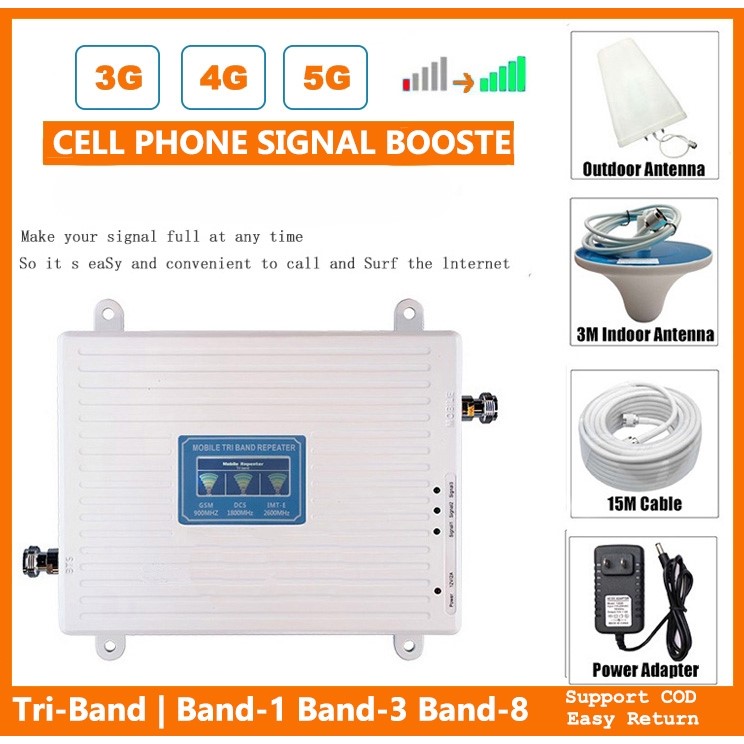 Rjlink 3g 4g 5g Triband Mobile Phone Signal Booster All Sim Working Boost Network And Data