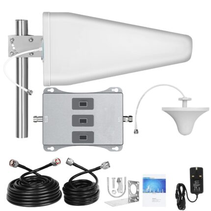 RJLINK 3G/4G/5G triband  mobile phone signal booster all sim working jio/airtel/vi/bsnl boost network & data complete kit area coverage 3500 sq.feet gst included